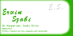 ervin szobi business card